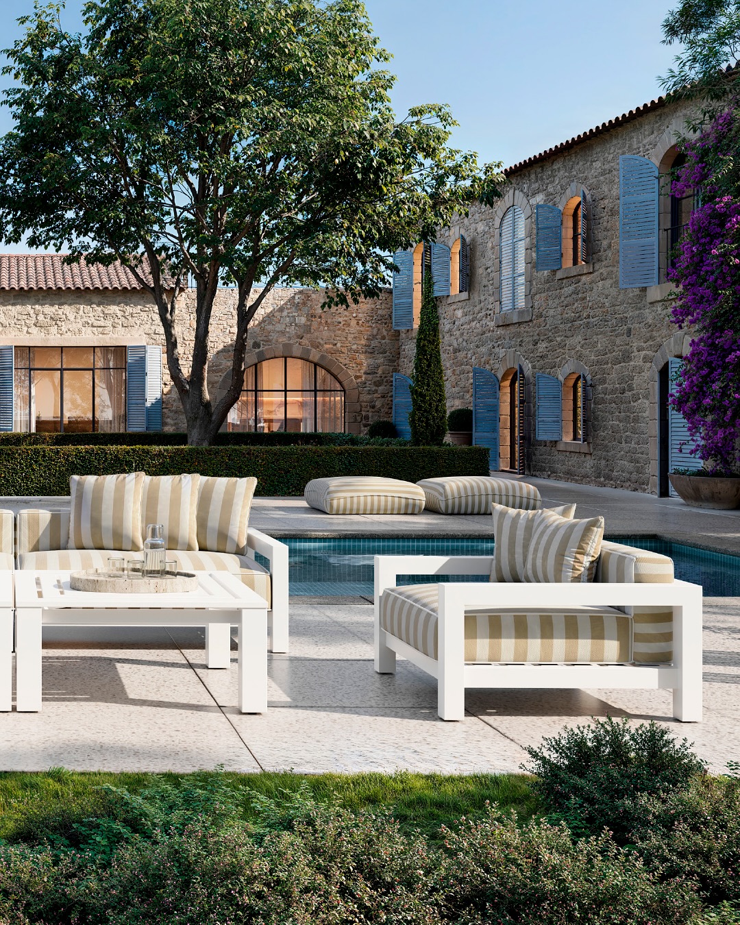 white outdoor eichholtz sofa